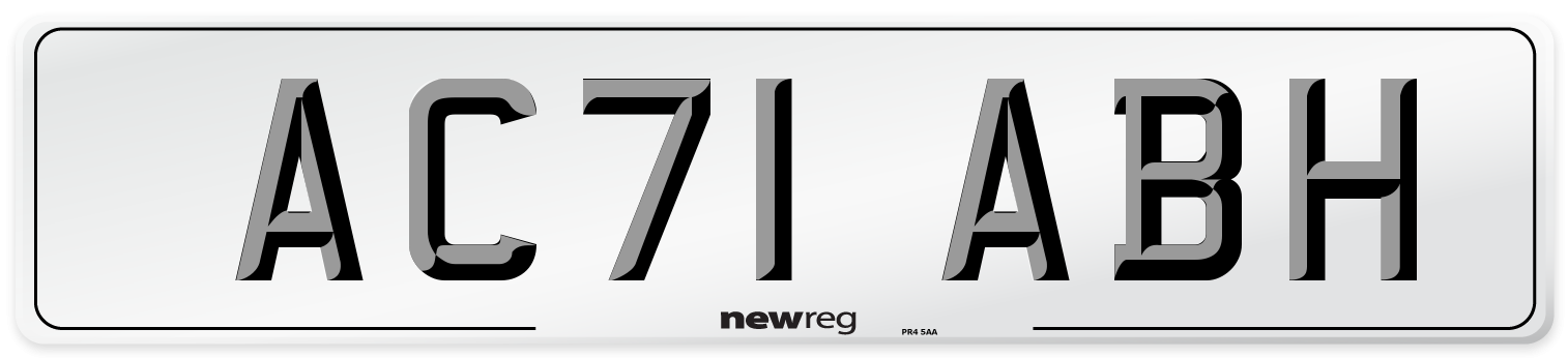 AC71 ABH Number Plate from New Reg